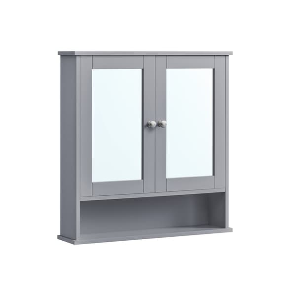 Väggmonterat spegelskåp dove grey