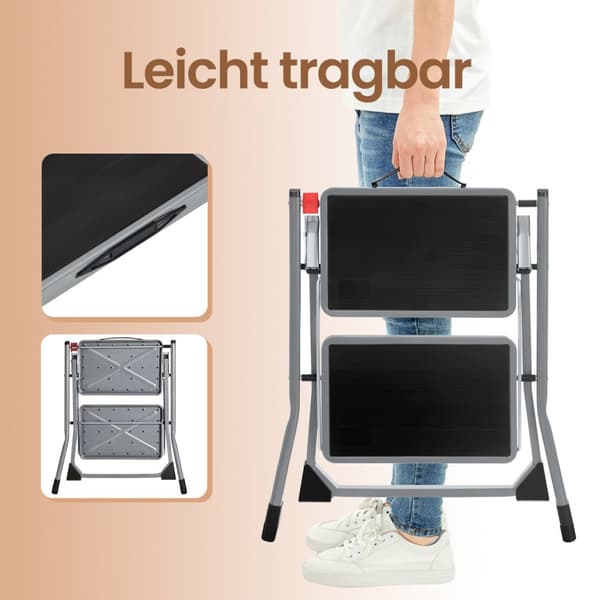 Trappestige, stige med 2 trin, foldetrin