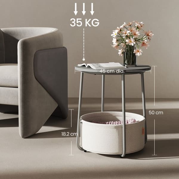 Sidobord runt, litet bord, soffbord litet