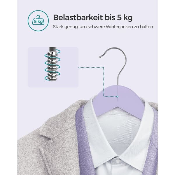 Knagerække i træ 20 stk. blød lilla-sølv