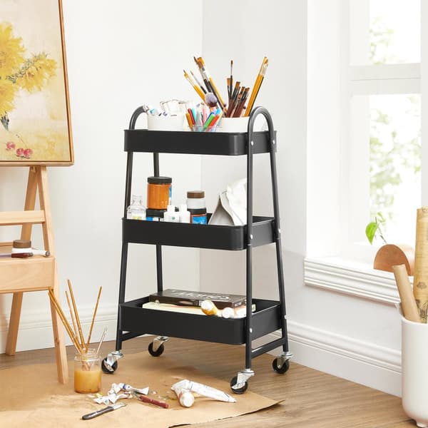 Trolley med 3 niveauer sort