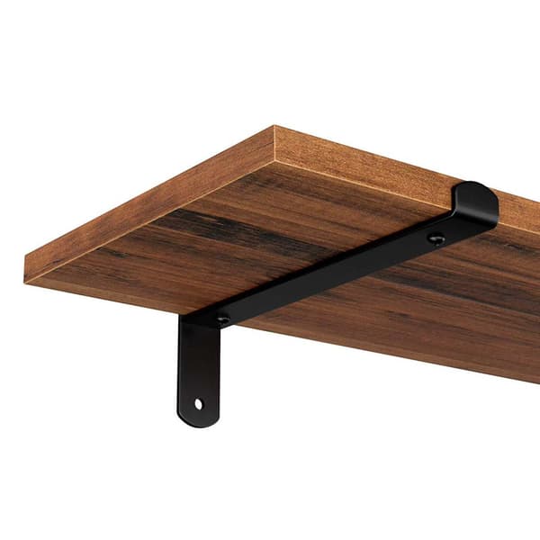 Vägghyllor Set om 2, 60 x 20 x 7 cm, svävande hyllor, dekorativa hyllor, retrostil, för sovrum vardagsrum kök hall, maxkapacitet 15 kg för varje, MDF