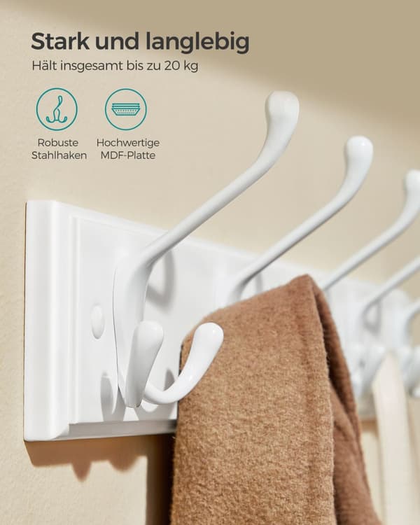 Väggklädhängare med 5 trippelkrokar i metall