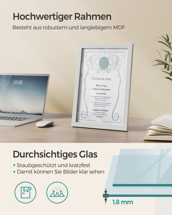 Billedramme A4 til flere billeder vintage hvid
