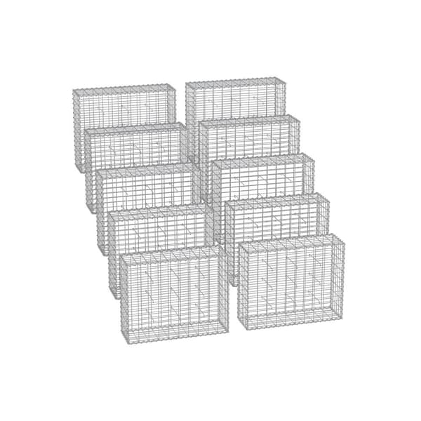 Gabionikorit 100 x 80 x 30 cm 10r setti hopea