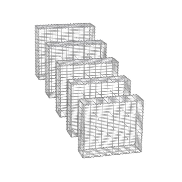 Gabionkurve med 5 x 10 cm maskestørrelse, sæt med 5 stk.
