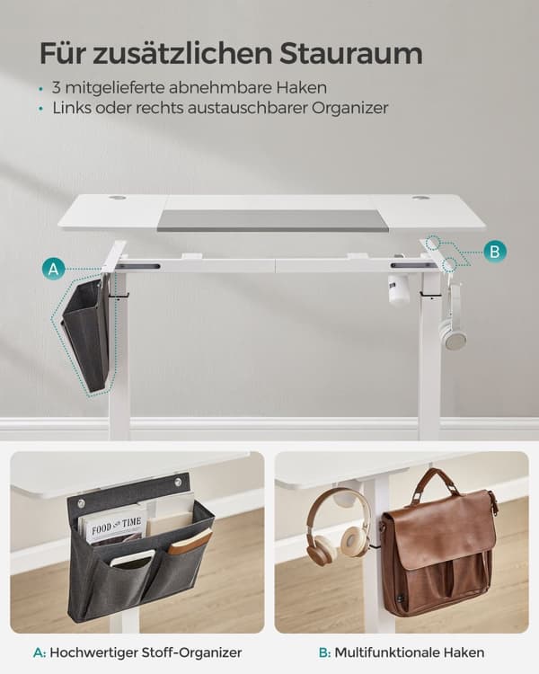 Højdejusterbart skrivebord electric basic white-dove grey