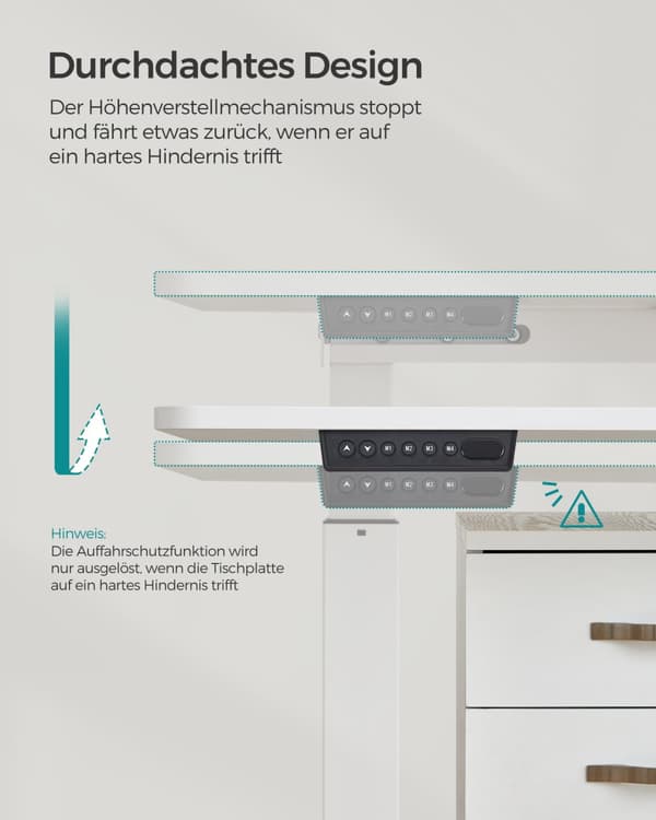 Højdejusterbart skrivebord electric basic white-dove grey