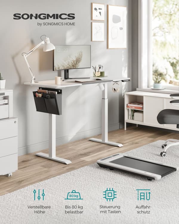 Højdejusterbart skrivebord electric basic white-dove grey