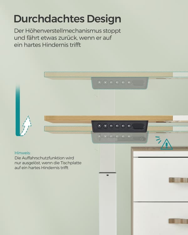 Højdejusterbart skrivebord elektrisk pastel gul-base hvid
