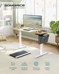 Miniatyrbillede 2 af 6: Højdejusterbart skrivebord elektrisk pastel gul-base hvid