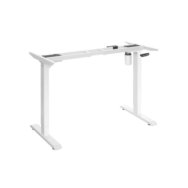 Bordstel, frit højdejusterbart, skrivebordsstel, elektrisk skrivebord, bordstativ med motor, længdejusterbart, stål, hvid LSD010W01V1