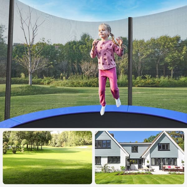 Trampolin Ø 183 cm svart-blå
