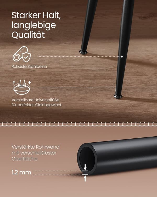 EKHO Collection - Spisebordsstole sæt med 2 karamelbrune