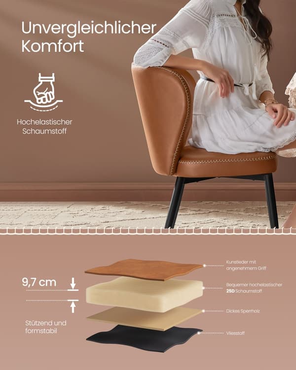 EKHO Collection - Spisebordsstole sæt med 2 karamelbrune
