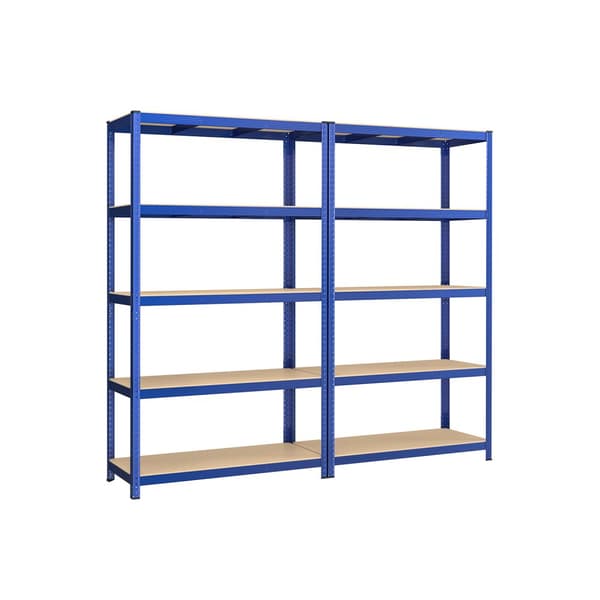 Set med 2 källarhyllor 200 cm höga blå