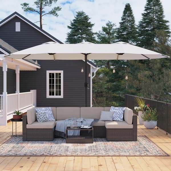 Dobbeltparasol med håndsving