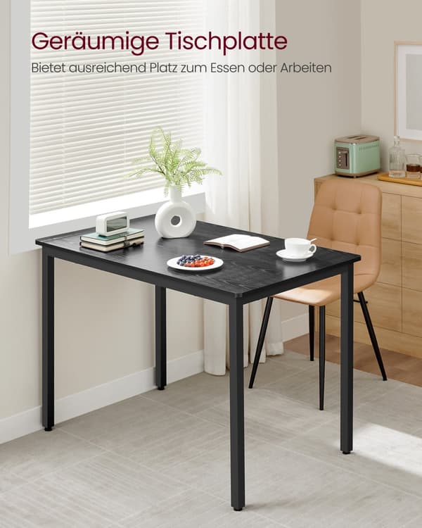 Spisebord 70 x 110 x 77 cm ibenholt sort-mat sort