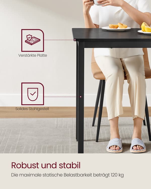 Spisebord 70 x 110 x 77 cm ibenholt sort-mat sort