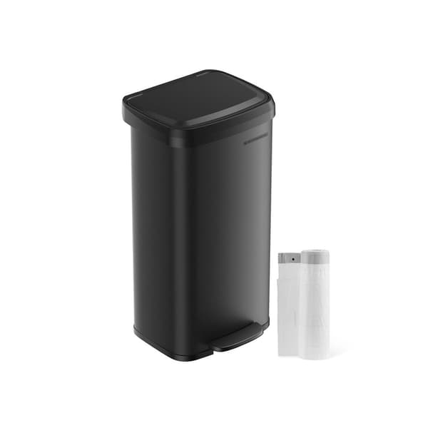 Köksavfallstunna 68 liter metall med lock svart