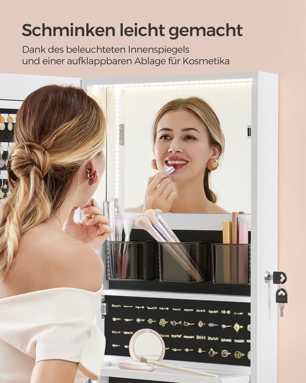 Korukaappi 140 cm korkea ja sisäpeili pilvenvalkoinen