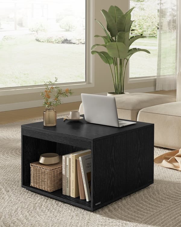 Soffbord set om 3 med förvaringsutrymme ebony svart