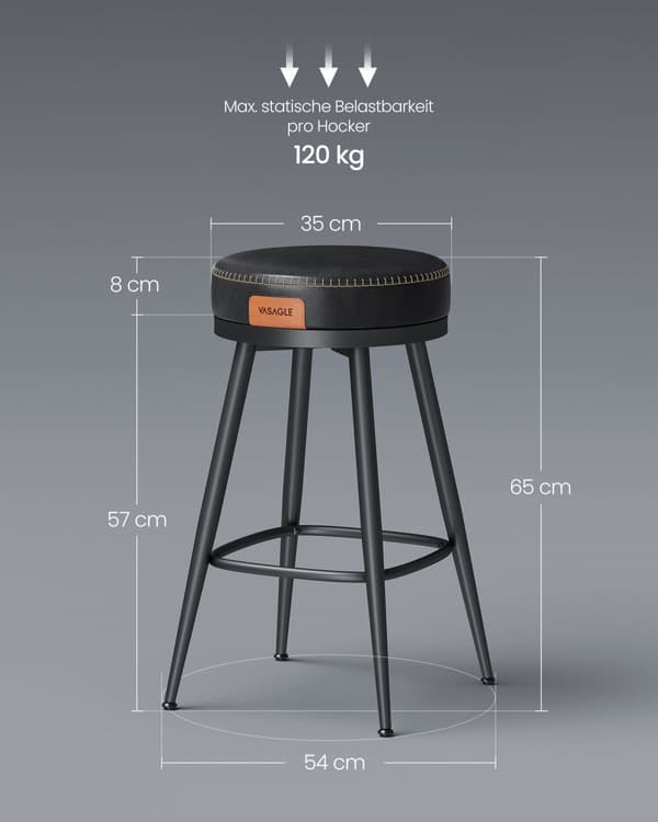 Baarijakkara 2 kpl 65 cm korkea muste musta