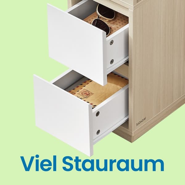 Sängbord set om 2, smalt, sidobord med 2 lådor