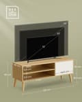 Miniatyrbillede 6 af 6: TV-skab 120 cm langt natur eg farve-cremehvid