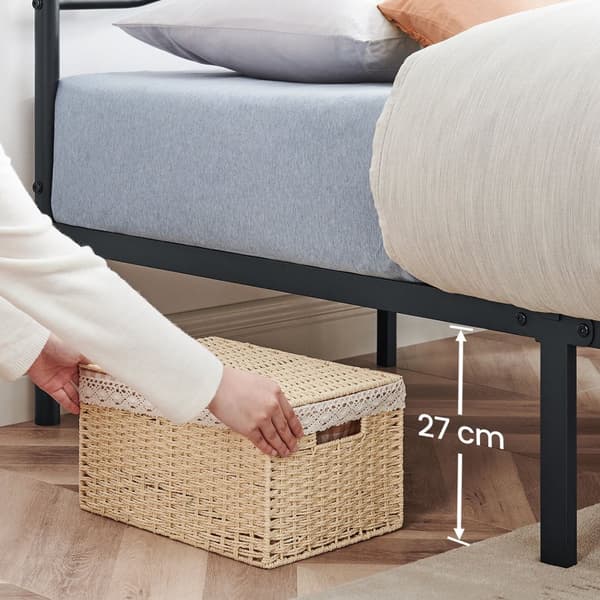 Dobbelt sengeramme Metal sengeramme Passer til 140 x 190 cm madras Gæsteseng Nem montering Sort
