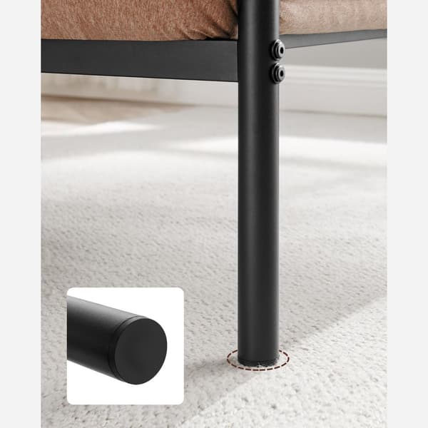 Dobbelt sengeramme Metal sengeramme Passer til 140 x 190 cm madras Gæsteseng Nem montering Sort