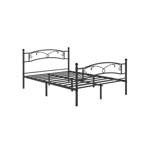 Dobbelt sengeramme Metal sengeramme Passer til 140 x 190 cm madras Gæsteseng Nem montering Sort