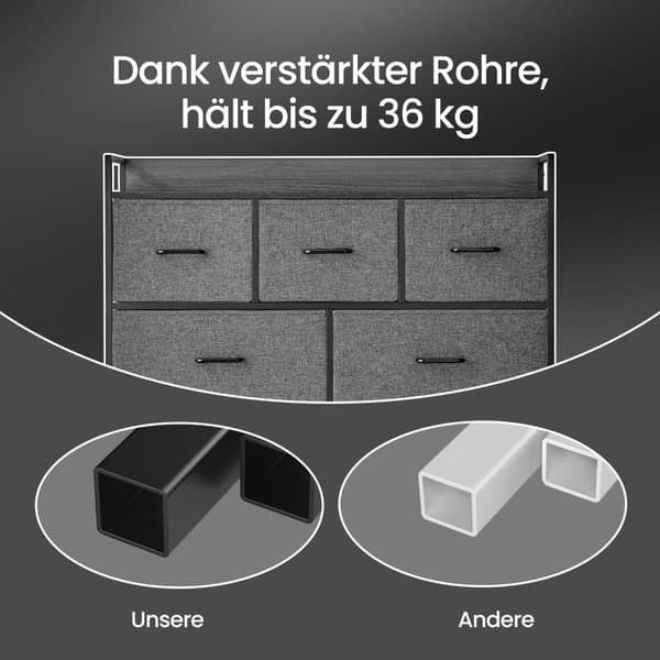 Kommode, skab, 7 stofskuffer med håndtag