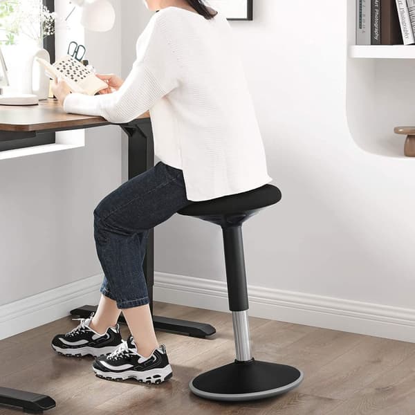 Stående skrivebordsstol, stående skammel, ergonomisk vippeskammel, 360° drejelig balancestol, justerbar højde 60-85 cm, ingen montering nødvendig, so