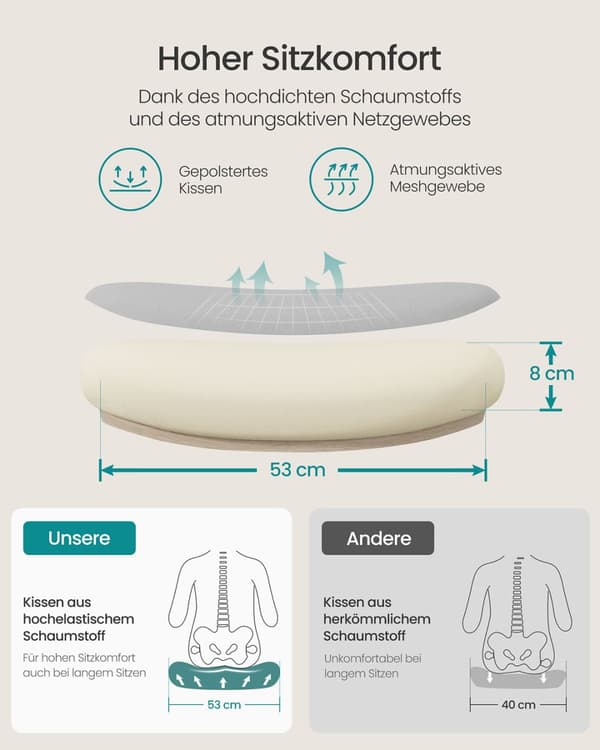 Ergonomisk kontorstol med net og nakkestøtte, duegrå