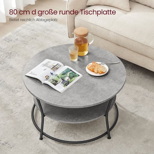 Soffbord runt med hylla industriell design