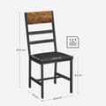 Pikkukuva 6 / 6: Ruokailutuolit, 2 kpl, keittiötuolit metallirungolla, pehmustetut tuolit, pehmeä pehmustettu, ergonominen, ruokasaliin ja keittiöön, vintage ruskea/m