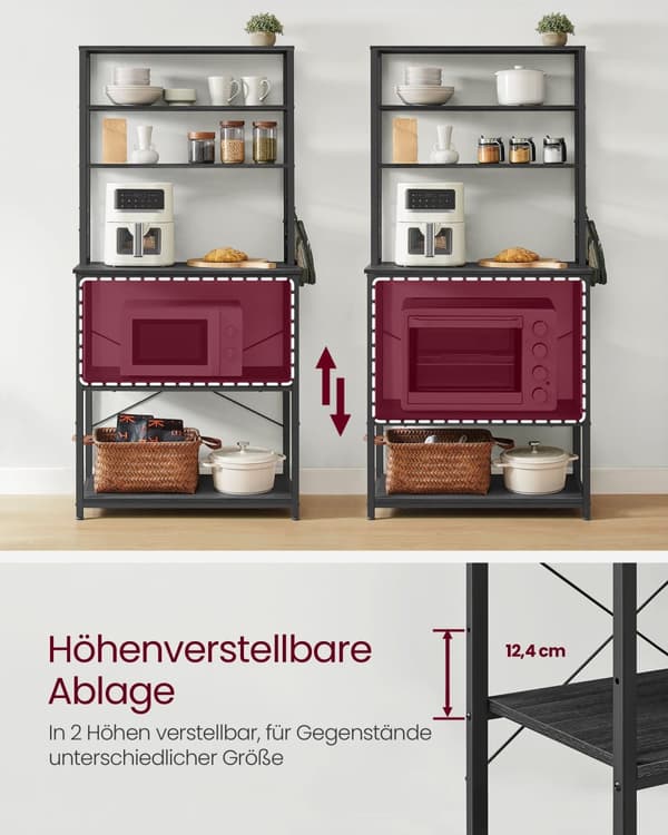 Kökshylla med hyllor och krokar Industriell design