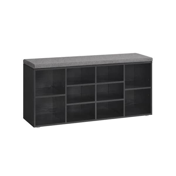 Skohylla med sittplats 30 x 104 x 48 cm ebenholts svart