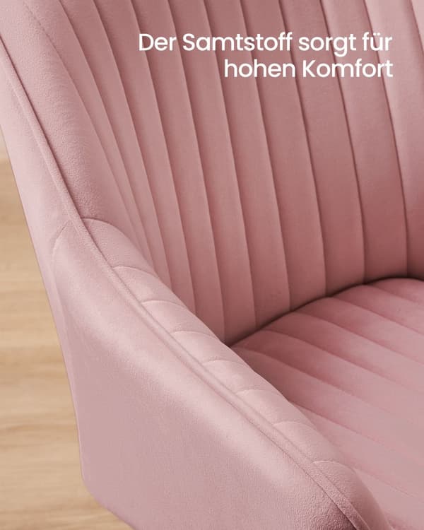 Matstol med armstöd pastellrosa-pale gold