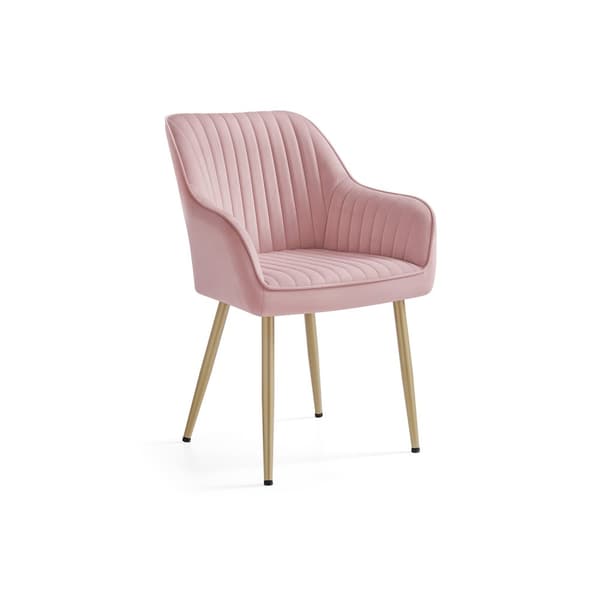 Matstol med armstöd pastellrosa-pale gold