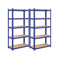 Pikkukuva 1 / 6: 5-tasoiset hyllystöt, 2 teräksen hyllystöt varastointiin, työkaluton kokoonpano, autotalliin, vajaan, kantavuus 875 kg, 40 x 90 x 180 cm, sininen