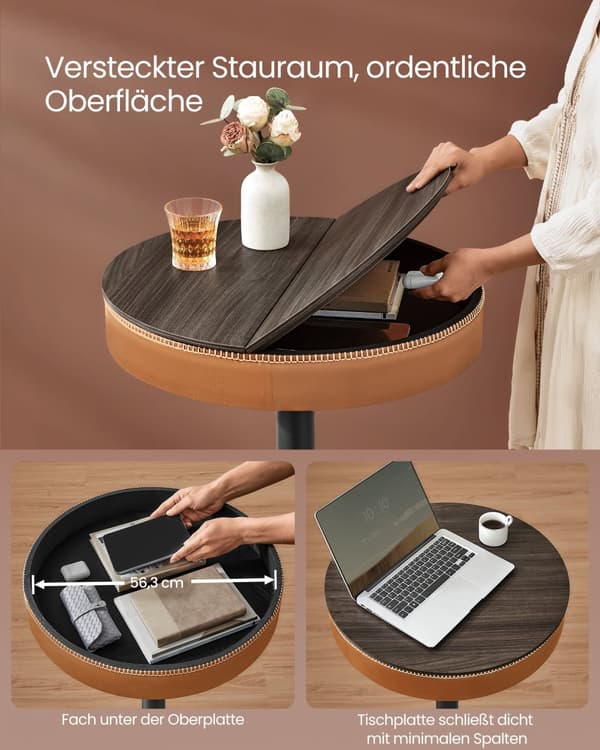 EKHO Collection - Höj- och sänkbart barbord askbrunt-karamellbrunt