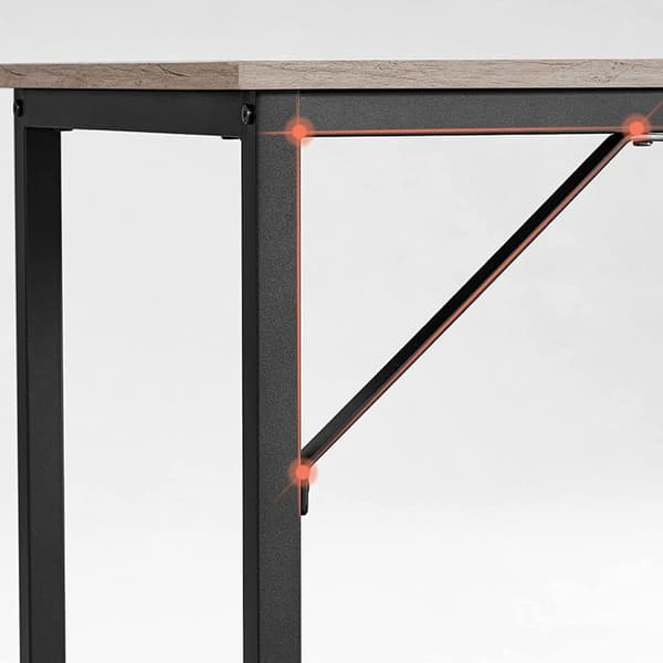 Työpöytä, tietokonepöytä, ohut toimistopöytä, 140 x 60 x 75,7 cm, työhuone, työhuone, kotitoimisto, toimisto, helppo kokoonpano, teräs, teollinen muo