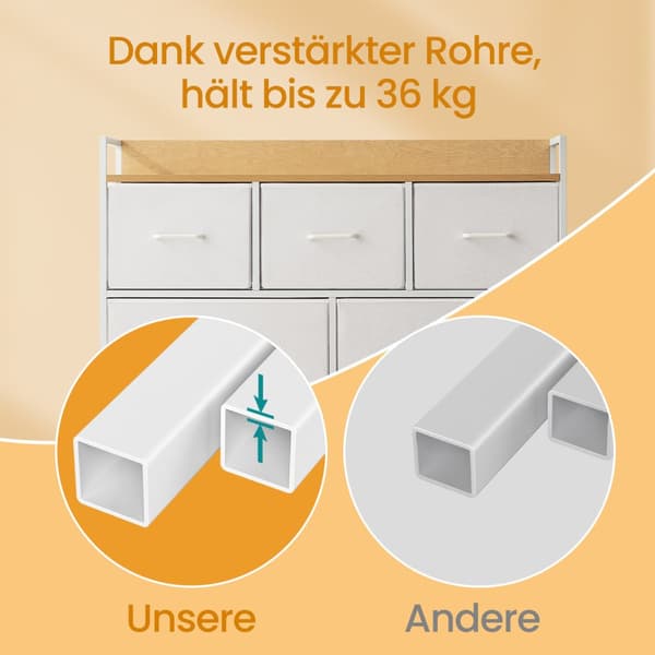 Kommode, skab, 7 stofskuffer med håndtag