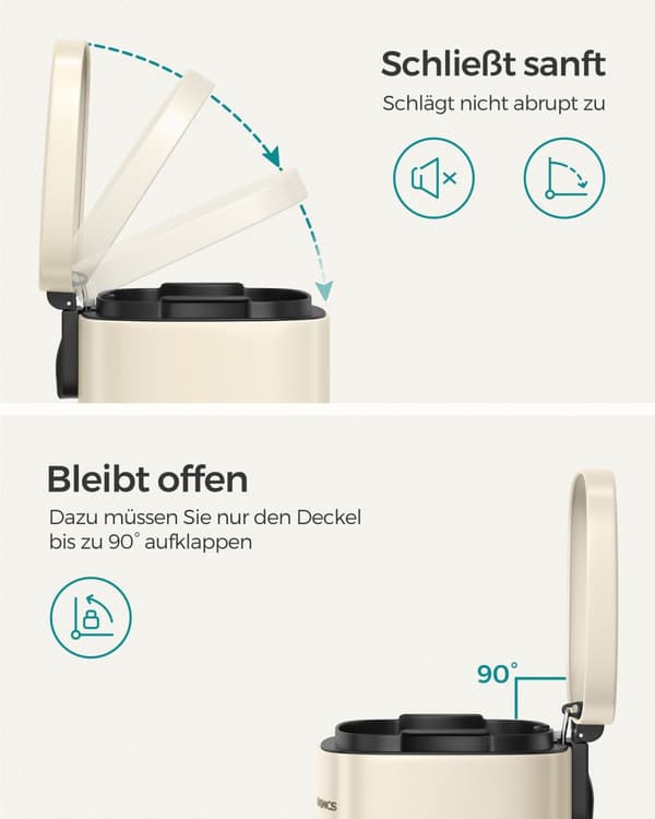 Affaldsspand med soft-close-låg og inderspand
