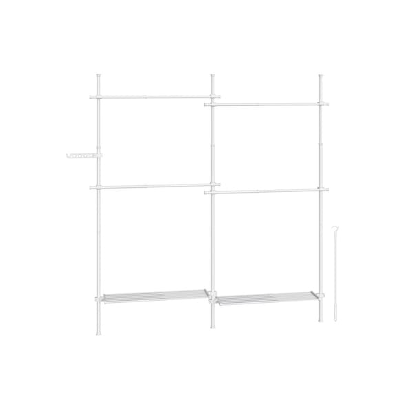 Tøjstativ 33,5 x (162-238) x (208-310) cm mat hvid