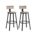 Miniatyrbillede 1 af 6: LBC026B02 Barstole, køkkenstole med metalstel, sædehøjde 73,2 cm, nem montering, industrielt design, greige sort sæt med 2 stk.