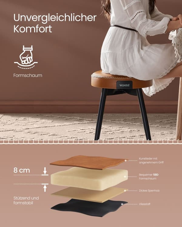 Sæt med 2 EKHO Collection - Spisebordsstole karamelbrune