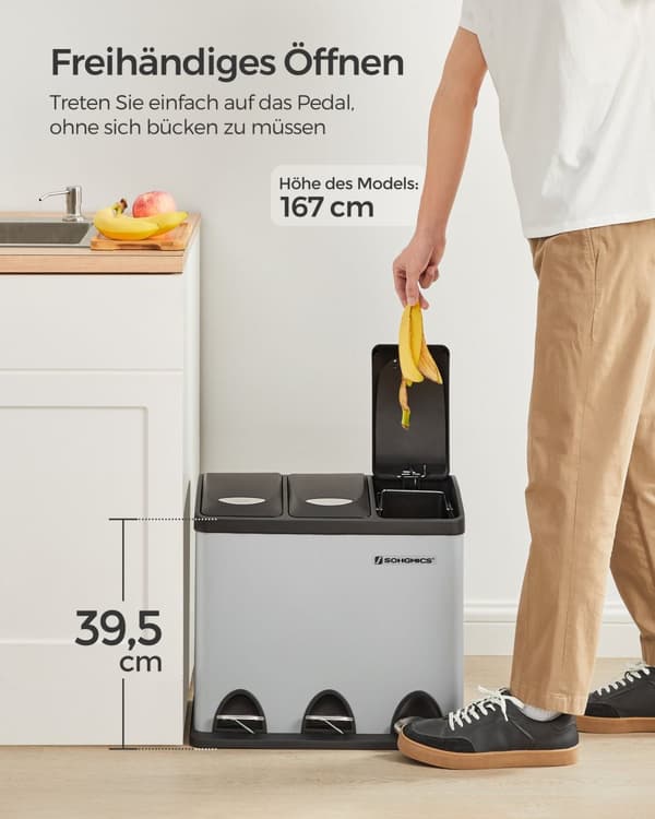 Køkkenaffaldsspand 3 x 8 liter